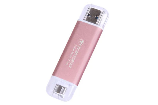 TRANSCEND 1 TB ESD310P USB3.2 TYPE A & C (USB 10Gbps) OTG COMPACT PORTABLE SSD  - Read 1050MB/s Write 950 MB/s - Pink