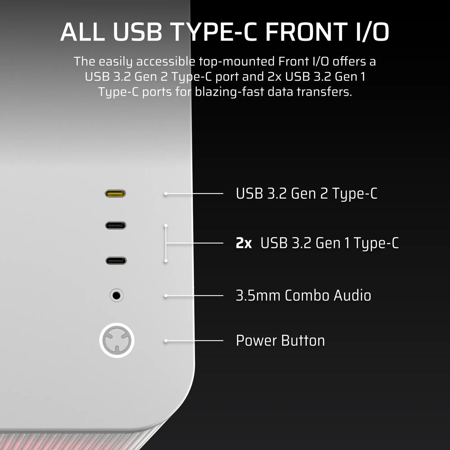 AIR 5400 RS-R ARGB Triple Chamber Mid-Tower PC Case ; 3x Fans Included; 2x 2.5'' ; 1x 3.5''  White