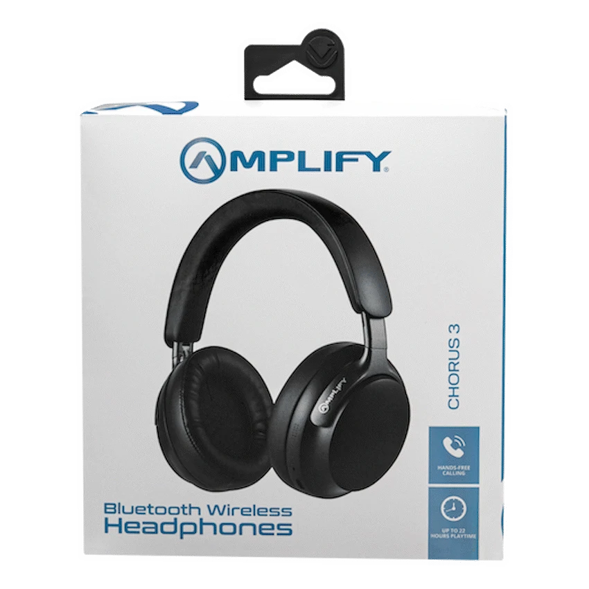 Amplify Chorus 3 Bluetooth Wireless Headphones - Black - Guards On Duty Shop & Security Guards