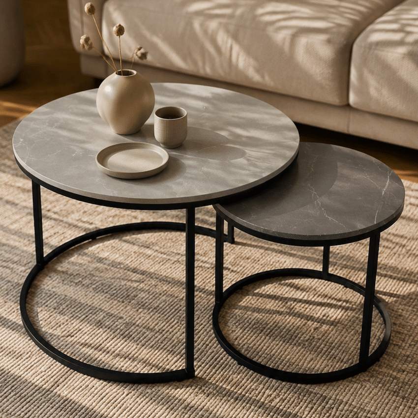 Everfurn Nile Nesting Coffee Table - Greyish