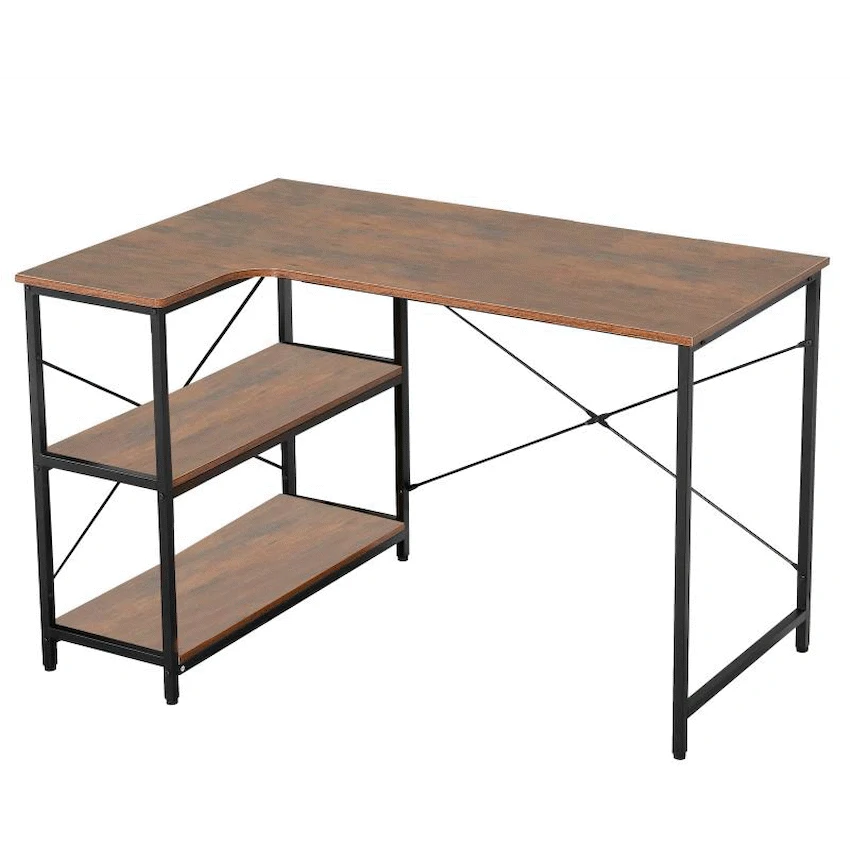 Everfurn Anthony L-Shaped Corner Work Desk - Steel Frame - Guards On Duty Shop & Security Guards