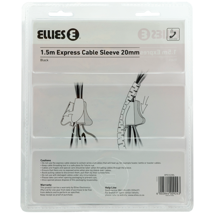 Express Cable Sleeve 1.5mx20mm - Guards On Duty Shop & Security Guards