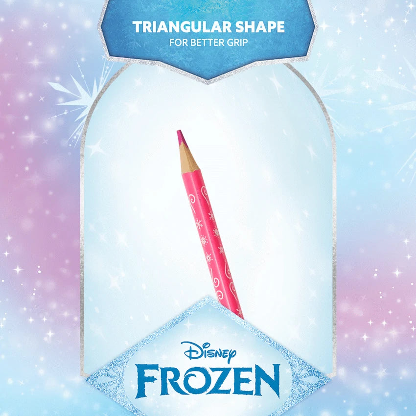 Frozen 12 Colour Pencils Triangular - Multi - Guards On Duty Shop & Security Guards