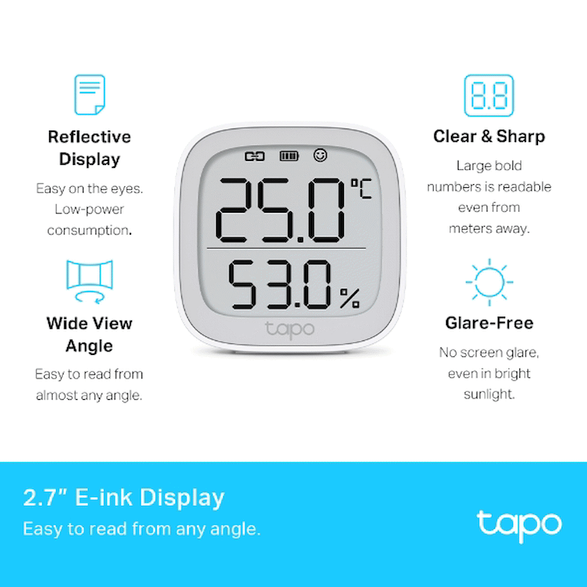 Tapo TP-Link Tapo T315 Smart 868mhz Temperature & Humidity Monitor