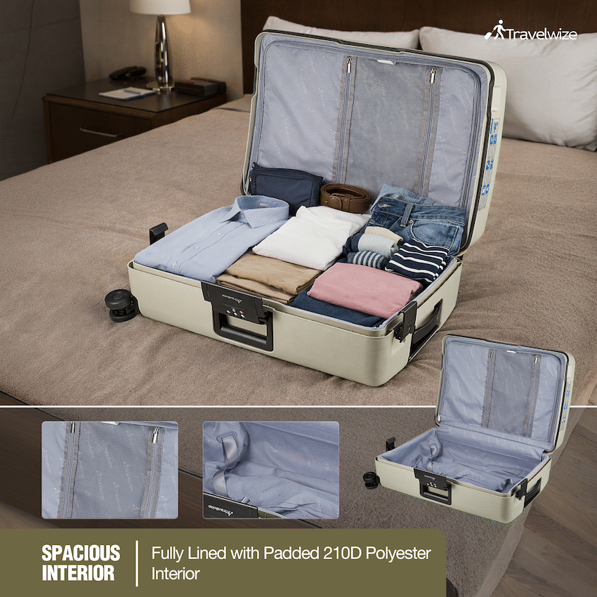Travelwize Clipper PP 65cm 4-Wheel Spinner Luggage Beige
