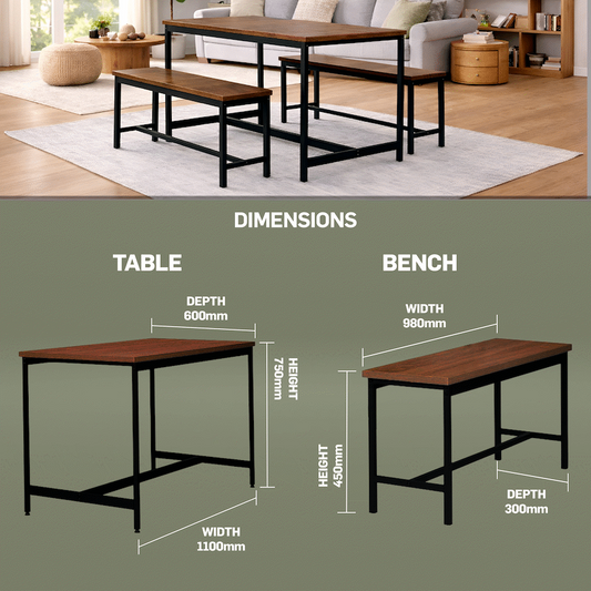 Everfurn Gwen Dining Set - Mahogany