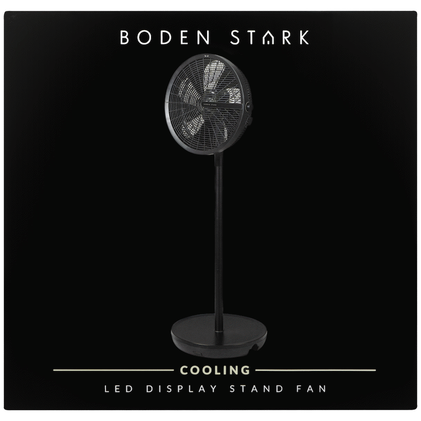 Boden Stark LED Display Stand Fan - Black - Guards On Duty Shop & Security Guards