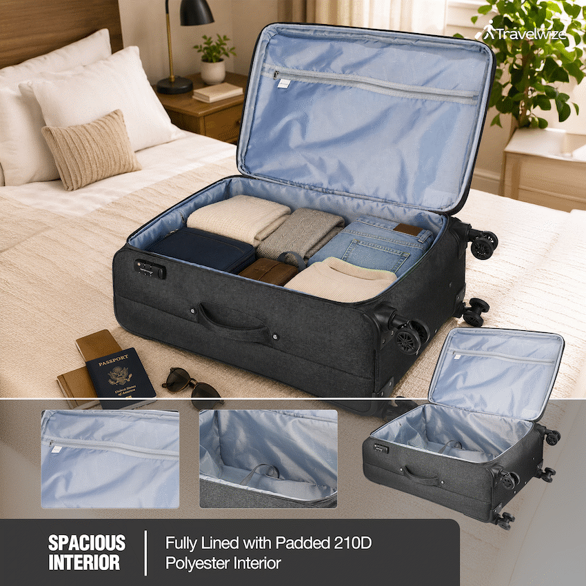 Travelwize Aurora 65cm 4-Wheel Spinner Trolley Case - Grey Melange