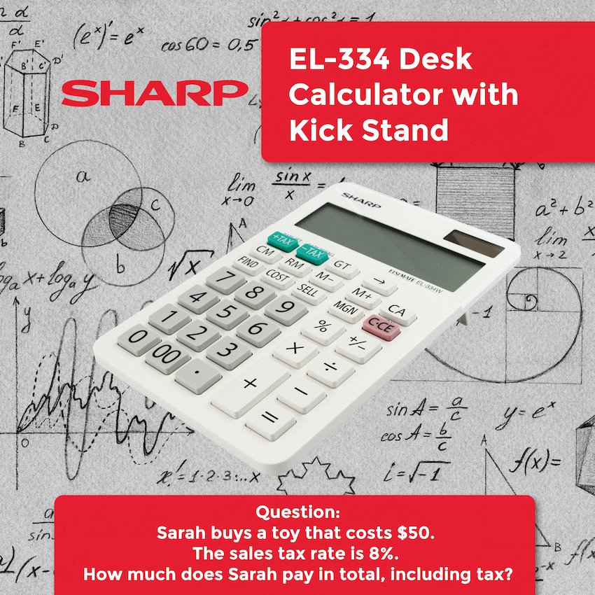 Sharp ElsiMate EL334WB - 12 Digit Desk Calculator - Guards On Duty Shop & Security Guards