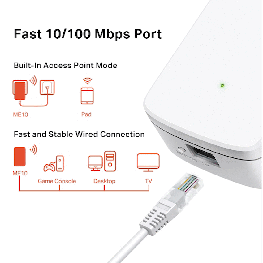 Mercusys TP-Link Mercusys ME10 300Mbps Wi-Fi Range Extender