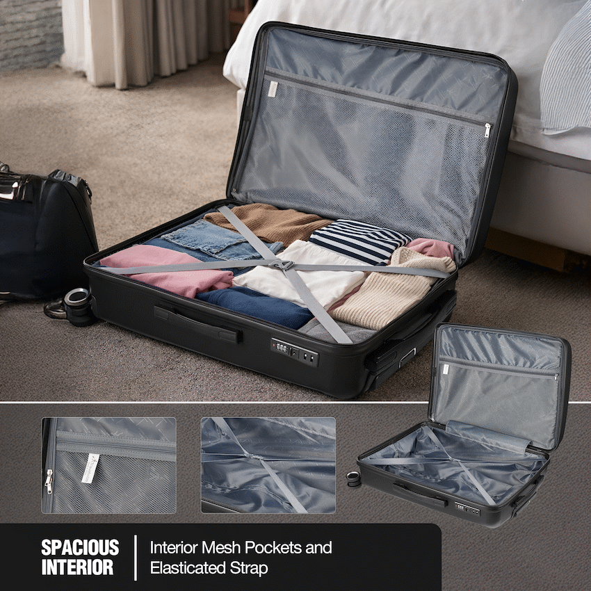 Travelwize Tourer PP 65cm 4-wheel Spinner Luggage Black
