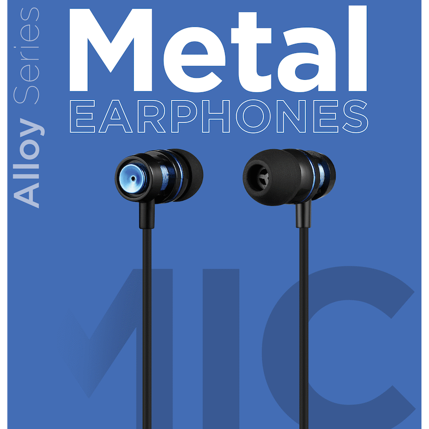 Volkano Alloy Series Metal Earphone - Blue