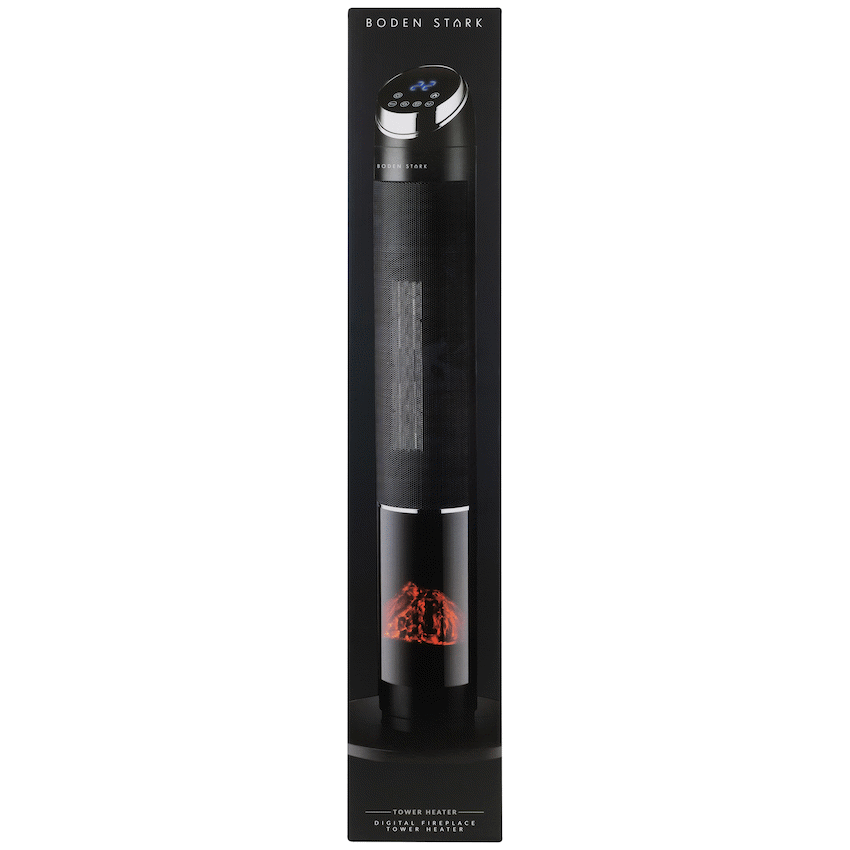 Boden Stark Digital Fireplace Tower Heater