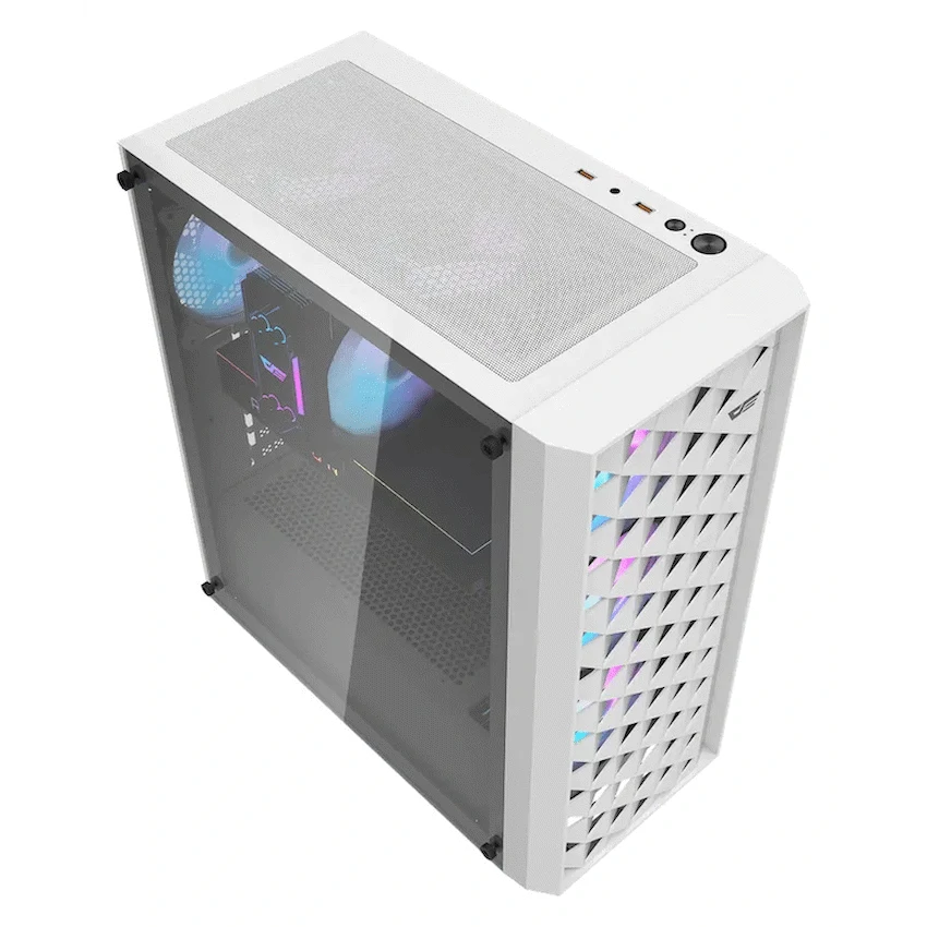 darkFlash Computer Case DK351 - White (with 4 ARGB Fans) - Guards On Duty Shop & Security Guards