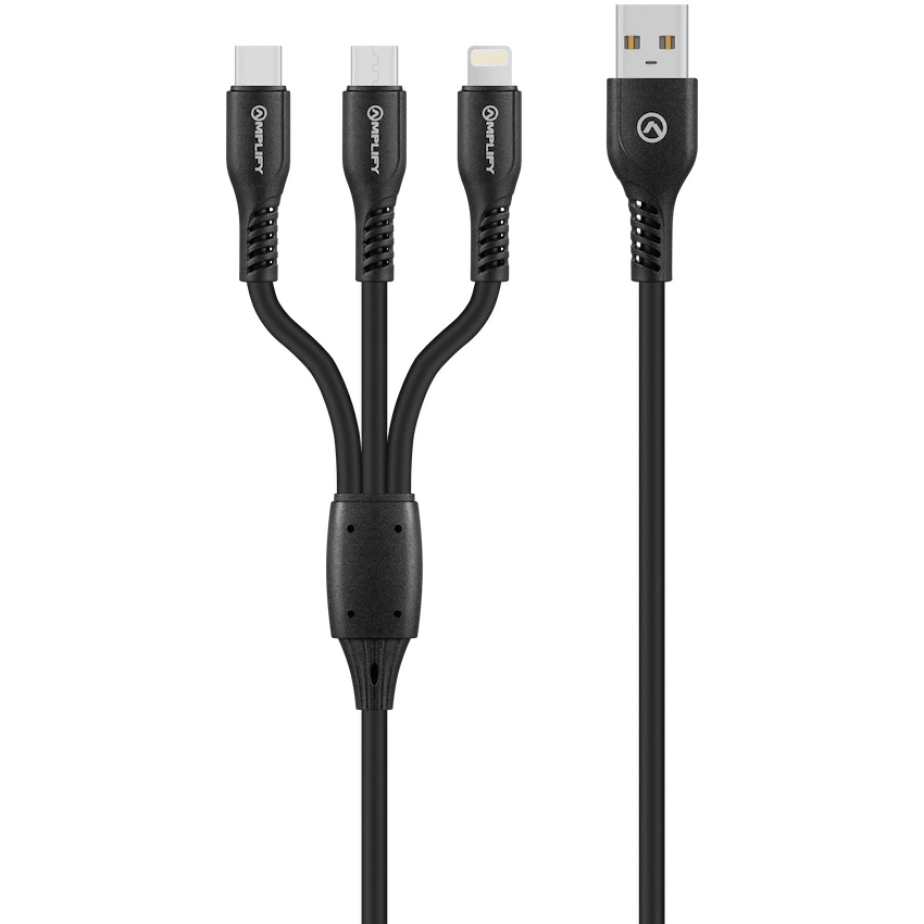 Amplify CoreCharge Series 1.2m 3-in-1 Cable - Black