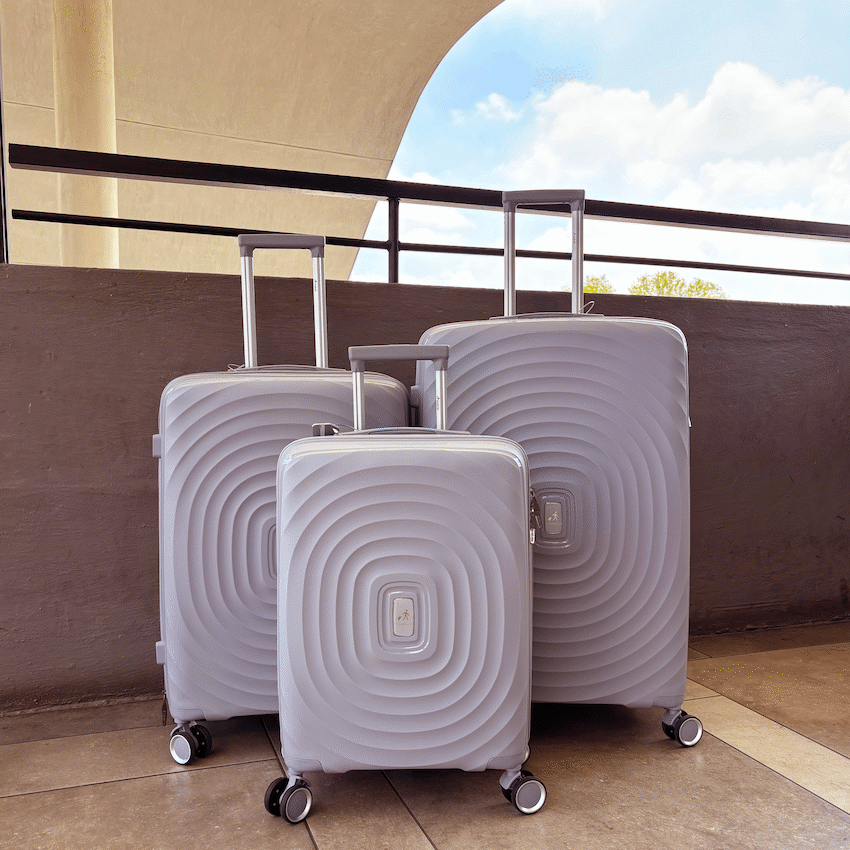 Travelwize Ripple PP 4-Wheel Spinner 3 Pc Luggage Set - Platinum