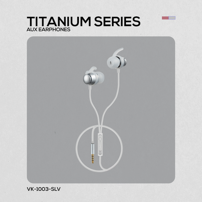 Volkano Titanium Series AUX Earphone - Silver