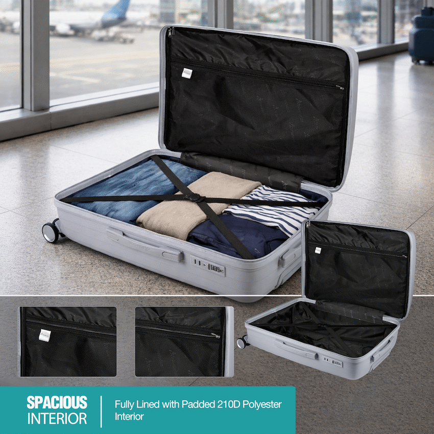 Travelwize Ripple PP 4-Wheel Spinner 75cm Luggage - Platinum