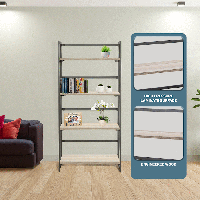 Everfurn Caprese Folding Bookshelf