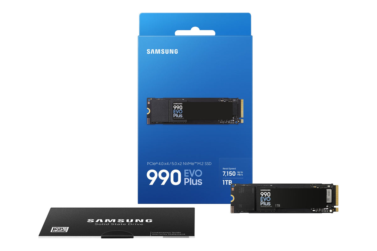 SAMSUNG MZ-V9S1T0BW 990 EVO Plus 1TB NVMe SSD - Read Speed up to 7150 MB/s; Write Speed to up 6300 MB/s; Random Read up to 850;0