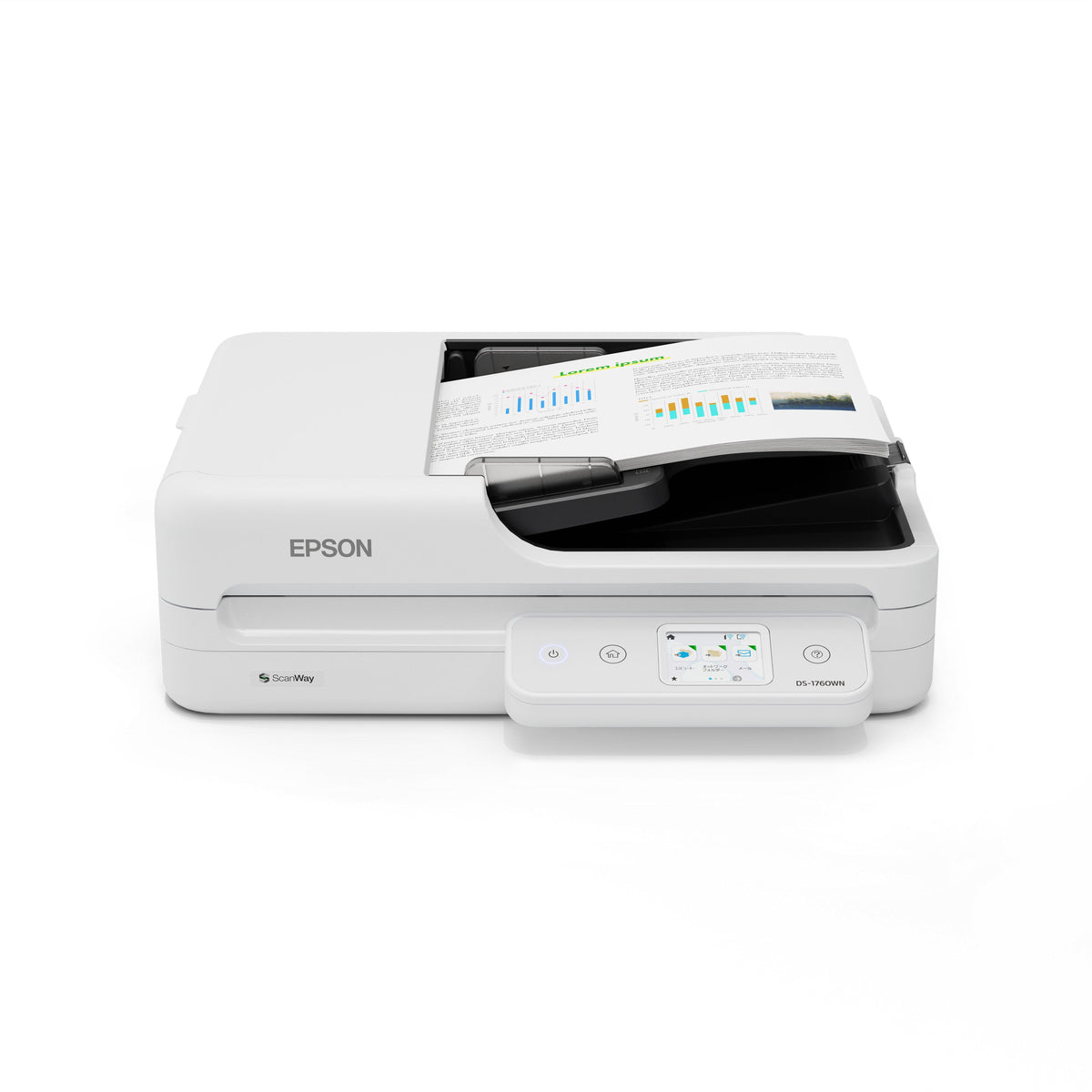 Epson Workforce DS-1760WN-Flatbed with ADF; A4; Duplex; 1200x1200DPI; Daily Duty Cycle 3000; WiFi and Network