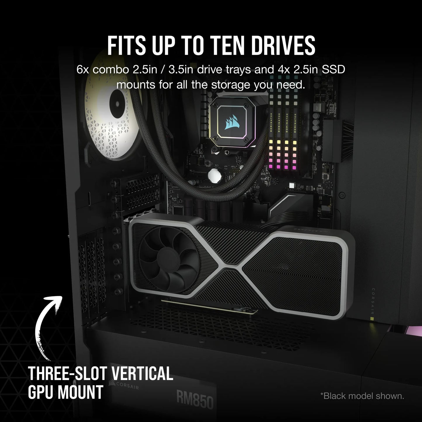 7000D Airflow White Tempered Glass Mid-Tower; 6x 3.5'' |  4x 2.5'' Drive Bays ; 480mm Radiator Compatible; 3x140mm fan incl