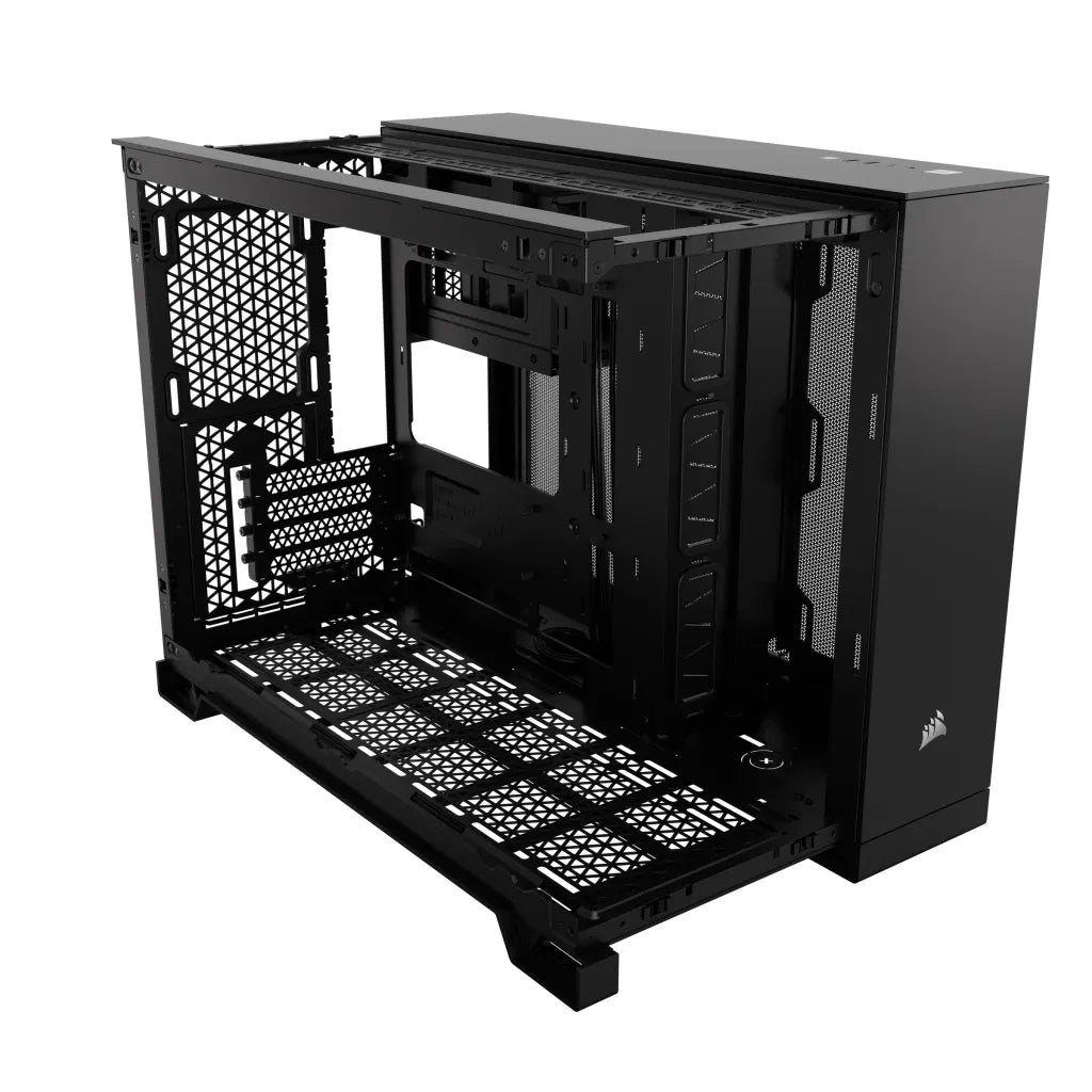 iCUE 2500X Micro ATX Black Dual Chamber PC Case; 2x 2.5'' Drive Bays; 2x 3.5''; Up to 360mm Radiator compatible
