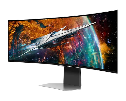 SAMSUNG ODYSSEY G95SC GAMING SMART CURVED 1800R BORDERLESS 49" DISPLAY OLED RESPONSE: 0.03MS GTG AR: 32:9 RESOLUTION: 5120X1440 DQHD RR: 240HZ HDMI, USB 3.0 (X3) SPEAKER: 5W X 2 POWER SUPPLY: EXTERNAL TILT: YES SWIVEL: NO PIVOT: NO HEIGHT ADJUST: YES VESA - Guards On Duty Shop & Security Guards