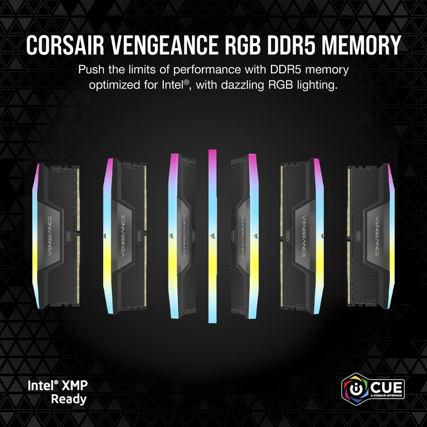 CORSAIR VENGEANCE RGB DDR5 16GB (2 x 8GB) DDR5 5200 CL40-40-40-77 1.25V Intel XMP - BLACK
