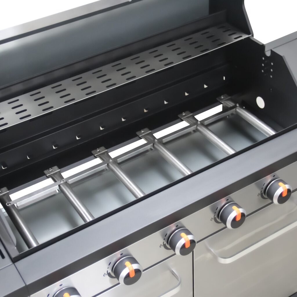 Alva Sierra-6 Burner BBQ With Side Burner – Stainless Steel / Black + FREE TOOL SET