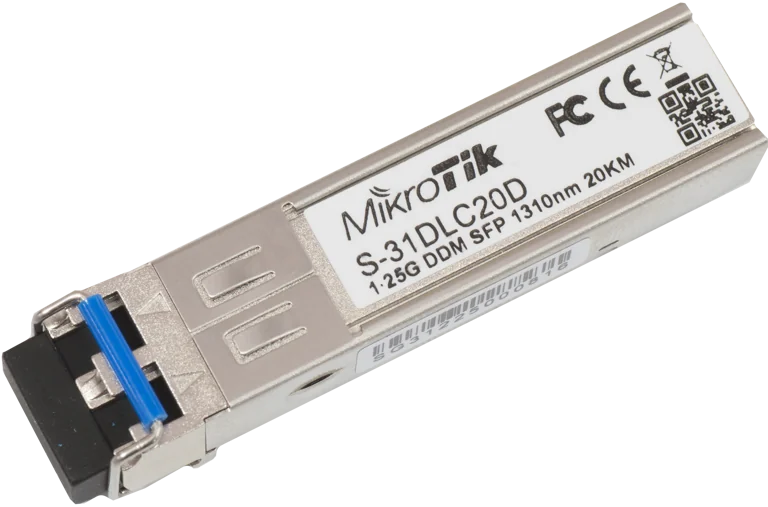 MikroTik SFP (1.25G) module, 20KM, Single Mode, 1310nm