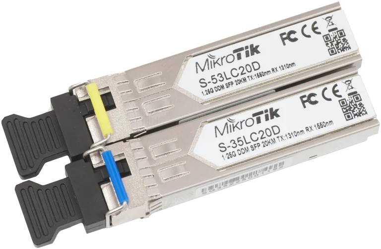 MikroTik Two x SFP (1.25G) module kit, 20Km, single mode