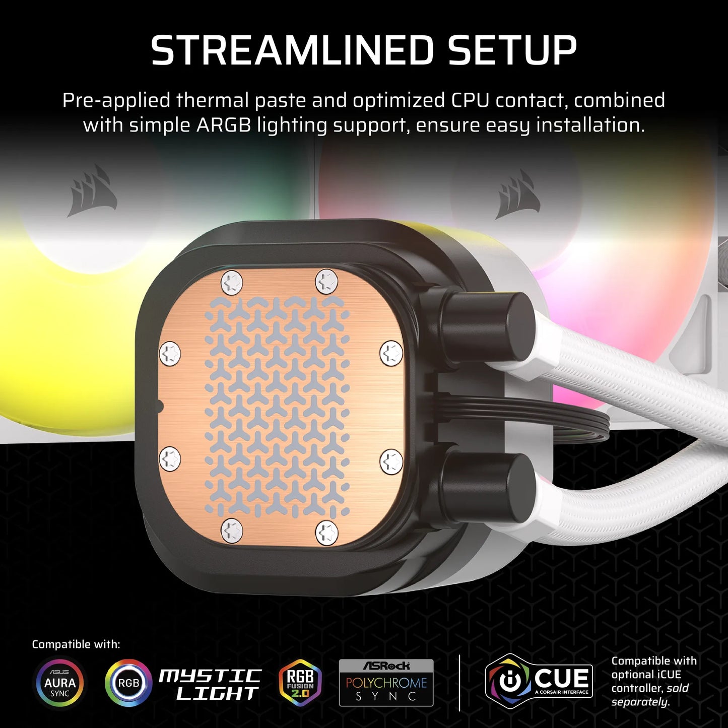 Corsair NAUTILUS 360 ARGB White; 360mm Radiator; Liquid CPU Cooler; Intel® LGA 1851/1700; AMD® AM5/AM4