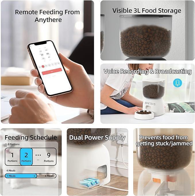 BNETA Automatic Smart Wi-Fi Pet Feeder F14-W Guards On Duty Security