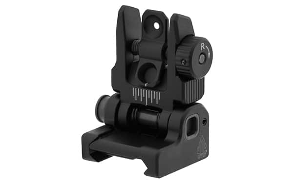 UTG ACCU SYNC Spring Loaded AR15 Flip-Up Rear Sight, BLK MNT-957