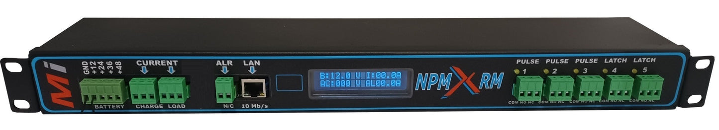 Micro Instruments 19" Rackmount, SNMP, 8-60v Network-based power monitor.