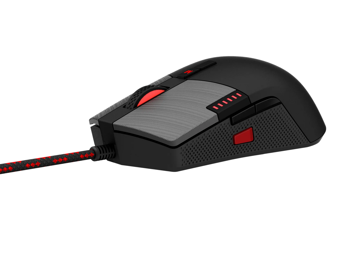 RCT HyperGlyde Gaming Mouse; 16000DPI switchable; 8 Programmable buttons; Interchangeable weights; Omron Mechanical Switches.
