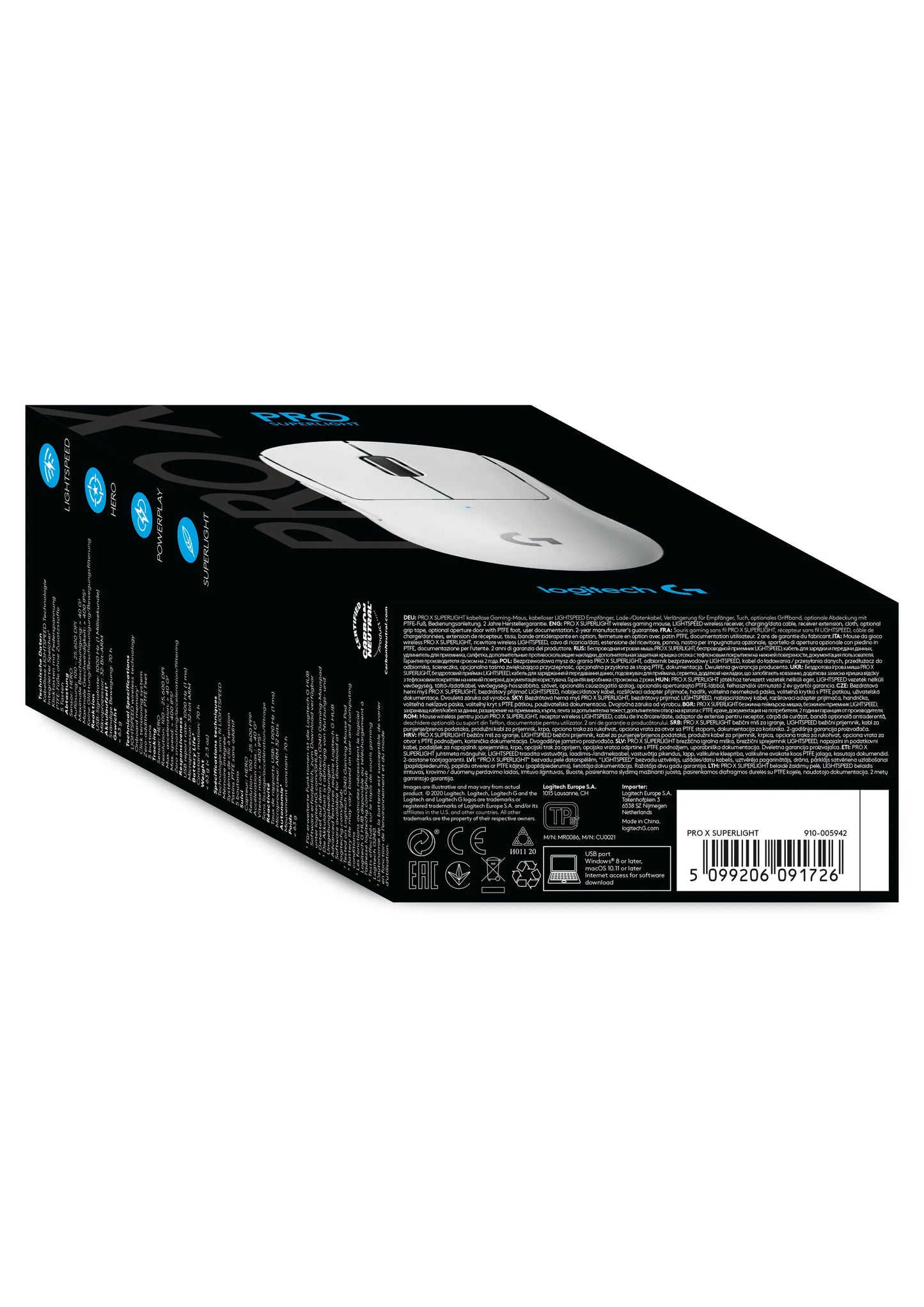Logitech(R) Pro X Superlight Wireless Gaming Mouse - White - Guards On Duty Shop & Security Guards