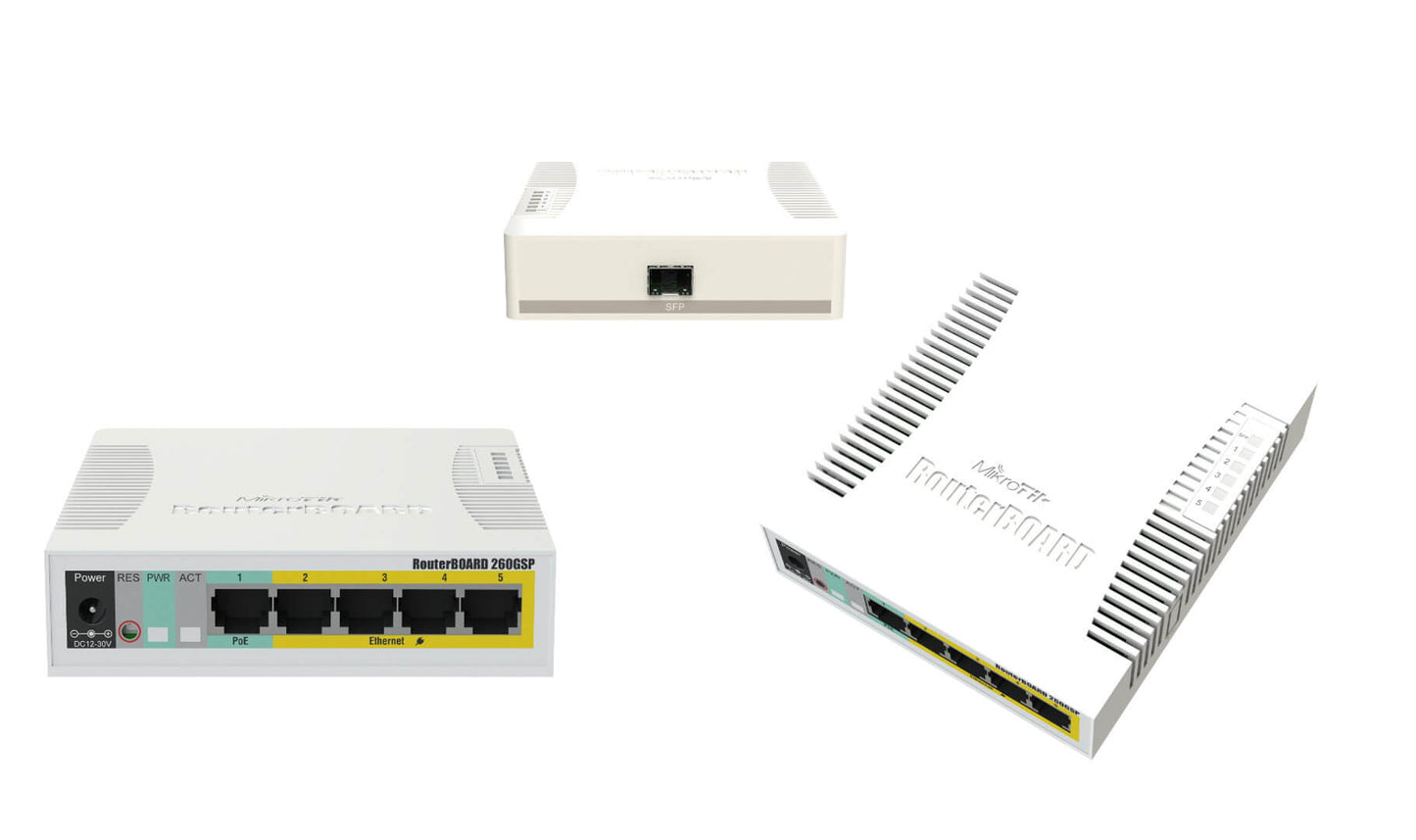 MikroTik Smart Desktop Switch 5 Port Gigabit 1SFP PoE Port | RB260GSP