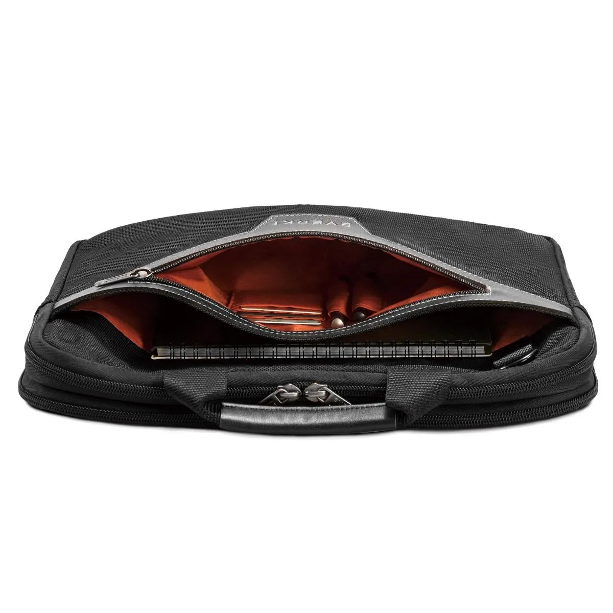 EVERKI BUSINESS BRIEFCASE | Fits up to 11.1 inch laptops | Leather handles and accents | Trolley handle pass-through