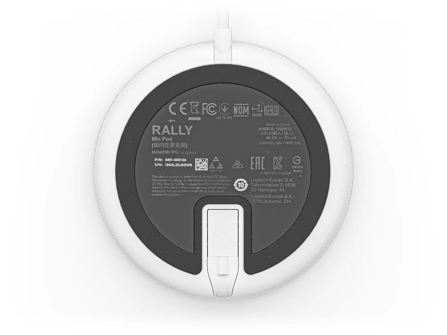 Logitech Rally Mic Pod - White