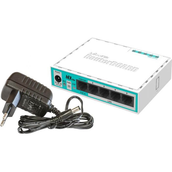 MikroTik hEX Lite - Desktop Router with 5x 10/100 ports