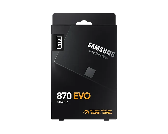 Samsung 870 EVO 1TB SATAIIII SSD/ Read Speed up to 560 MB/s/ Write Speed up to 530 MB/s/Random Read Max 98000 IOPS/MKX Controlle