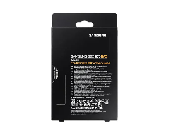 Samsung 870 EVO 1TB SATAIIII SSD/ Read Speed up to 560 MB/s/ Write Speed up to 530 MB/s/Random Read Max 98000 IOPS/MKX Controlle