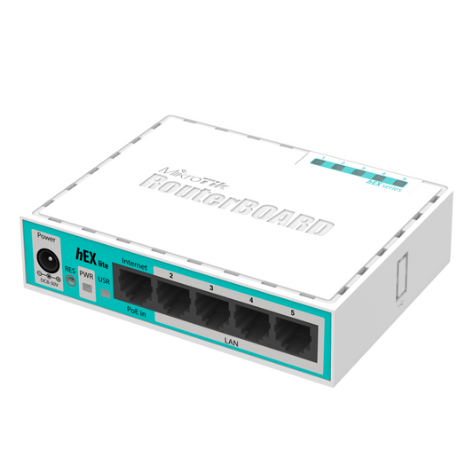 MikroTik hEX Lite - Desktop Router with 5x 10/100 ports