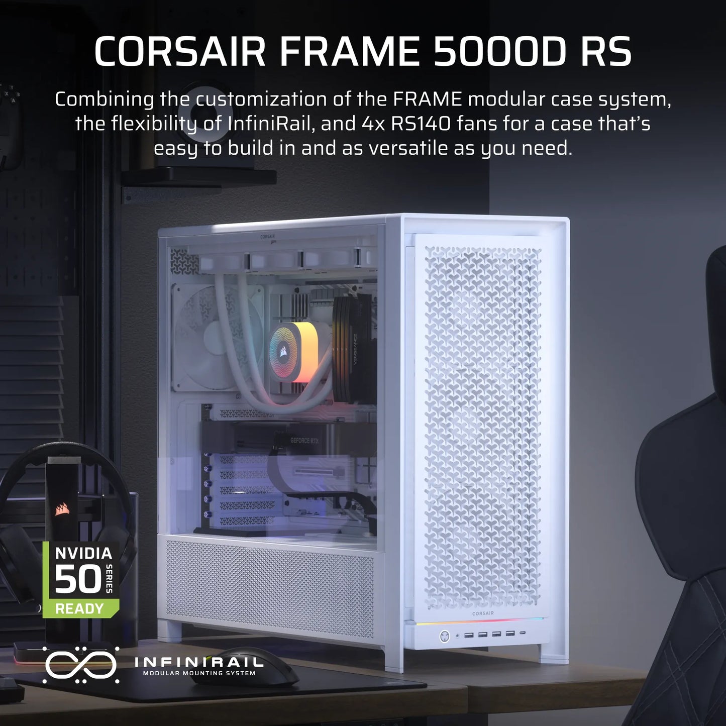 FRAME 5000D RS Mid-Tower PC Case; 4x RS 140 PWM Fans; 2x 2.5'' ; 1x 3.5'';