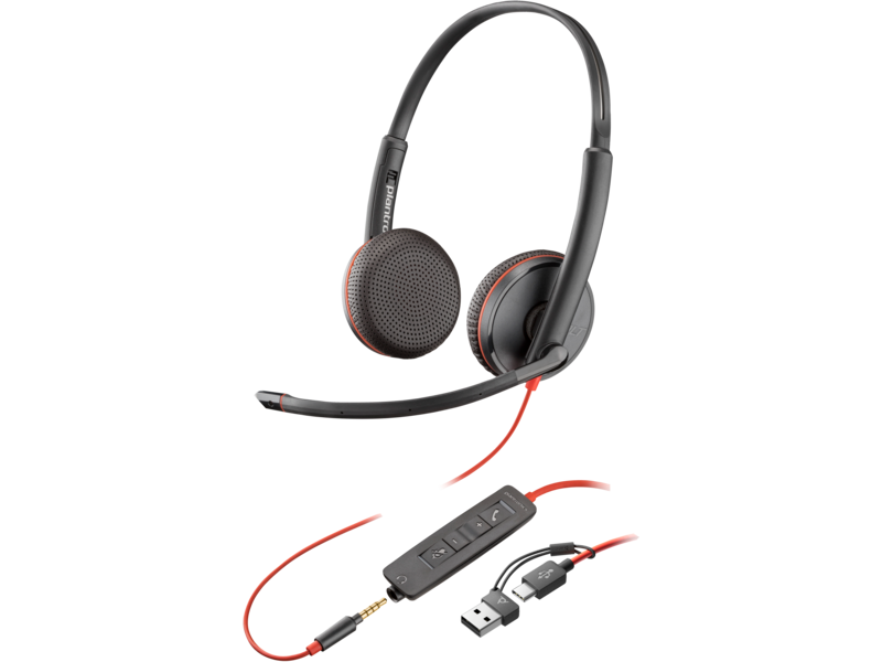 Poly Blackwire 3225 Stereo USB-C Headset Headset - Guards On Duty Shop & Security Guards