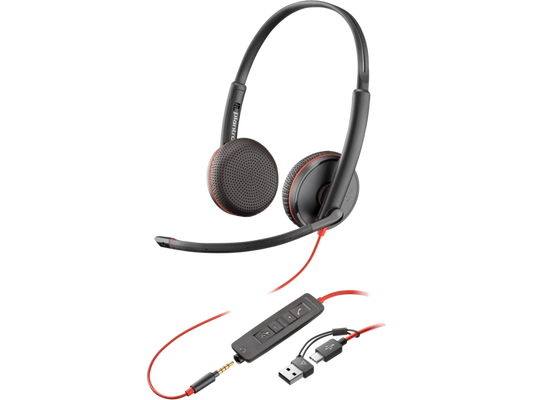 Poly Blackwire 3225 Stereo USB-C Headset Headset - Guards On Duty Shop & Security Guards