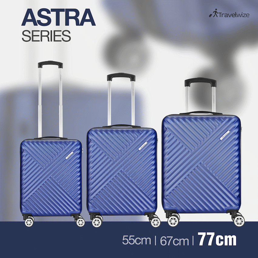 Travelwize Astra ABS 77cm 4-Wheel Spinner Luggage - Navy