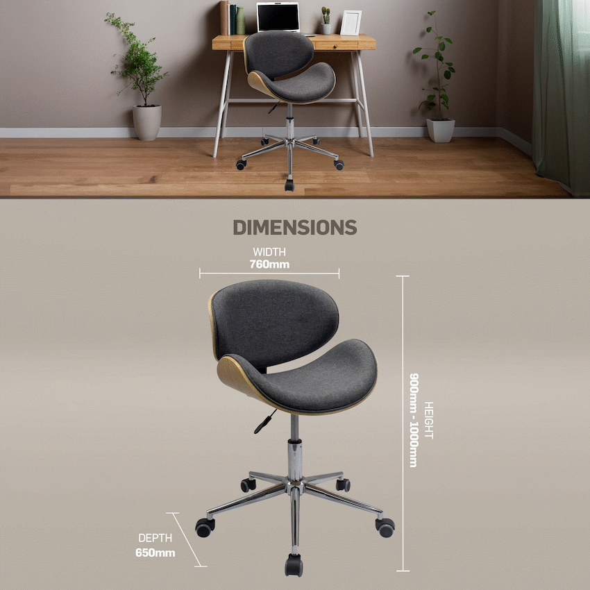 Amos Mid Back Office Chair - Grey